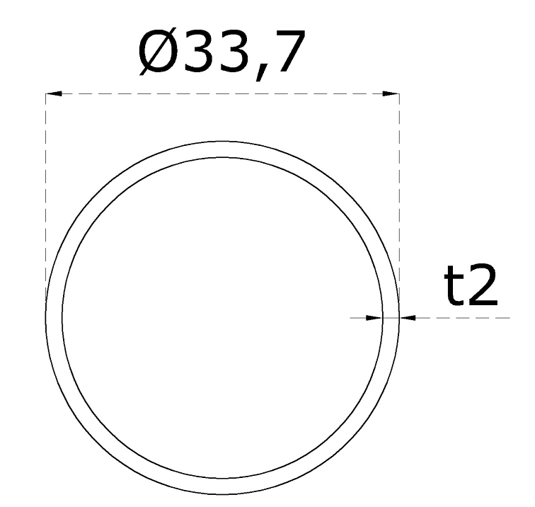 Trubka, průměr 33,7x2,0mm, broušená nerez K320/AISI304