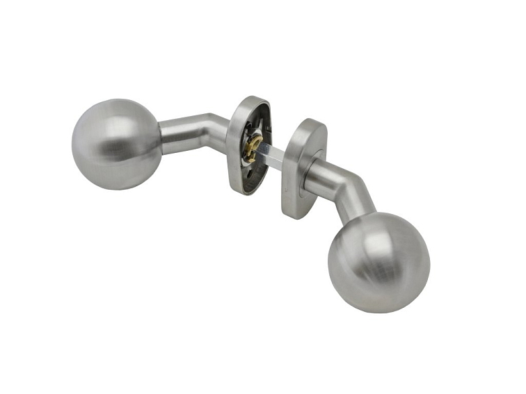 Koule ke klice s oválnou rozetou, pevná, bal.: 1ks, broušená nerez K320 /AISI304, spodní část rozety nerez