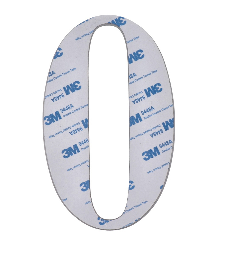 Domovní čísla 0-9, 156x1,5mm, s 3M páskou, broušená nerez K320/AISI304