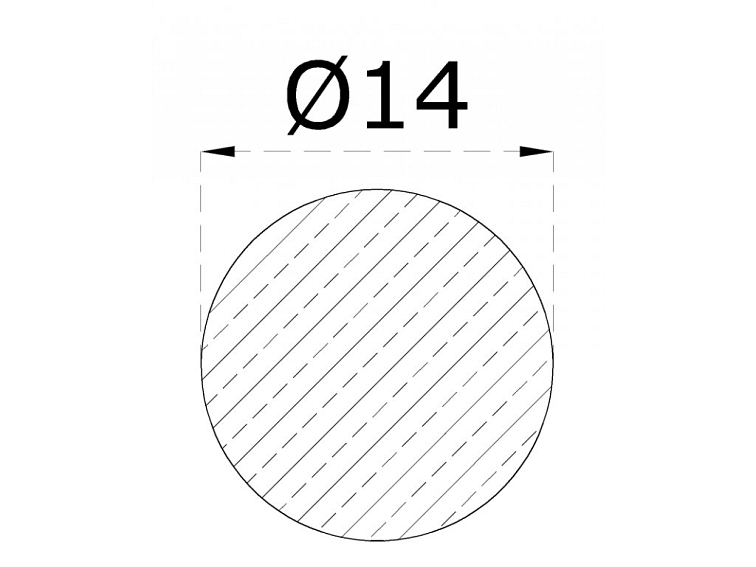 Tyč kruhová o průměru 14mm, kartáčovaná nerez/AISI304