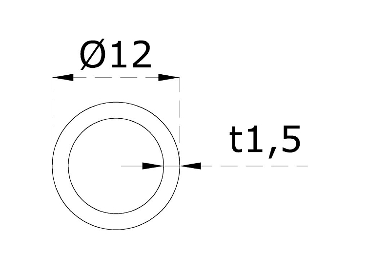 Trubka, průměr 12x1,5mm, broušená nerez K320/AISI304