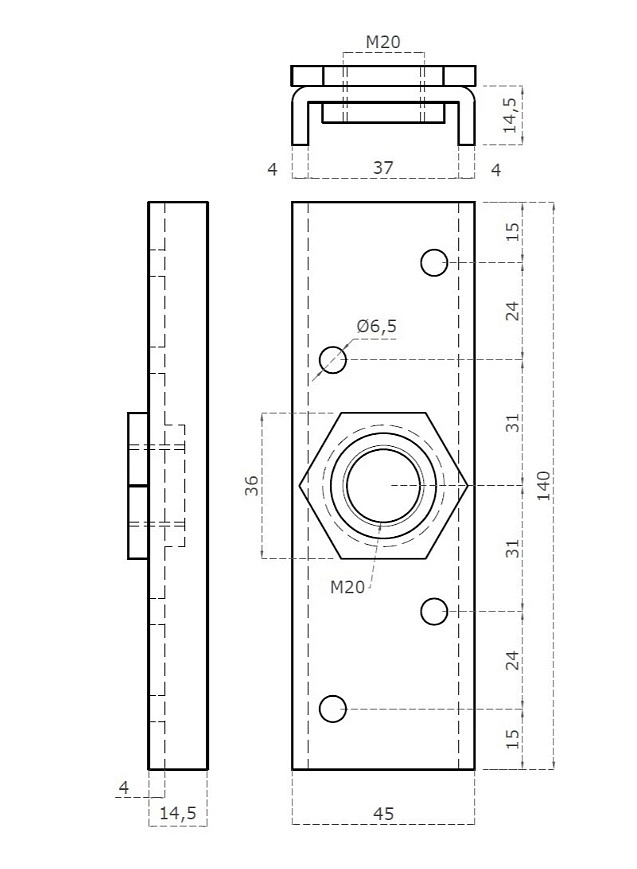 Lišta pro uchycení vozíku C778G Combi Arialdo