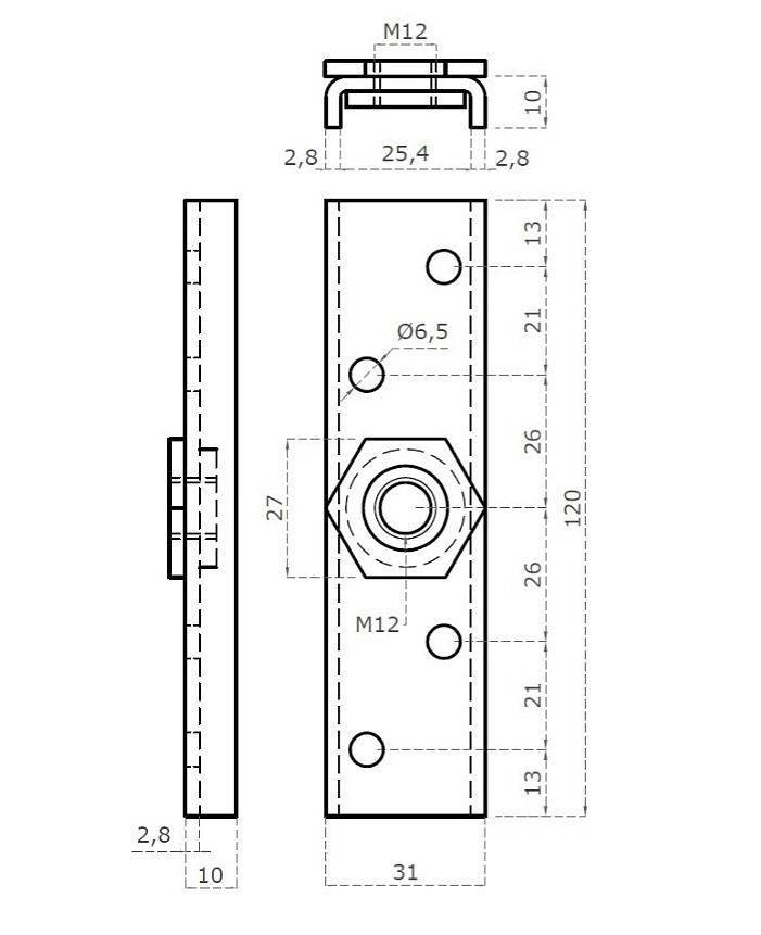 Lišta pro uchycení vozíku C778 Combi Arialdo