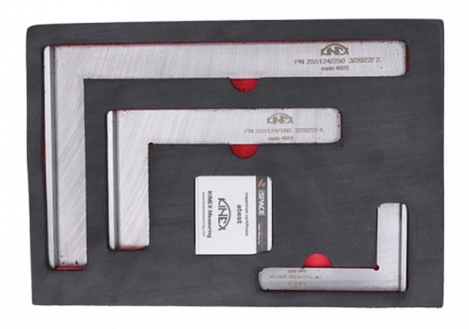 Sada zámečnických příložných úhelníků KINEX (100x63mm, 160x100mm, 250x160mm) PN 25 5124