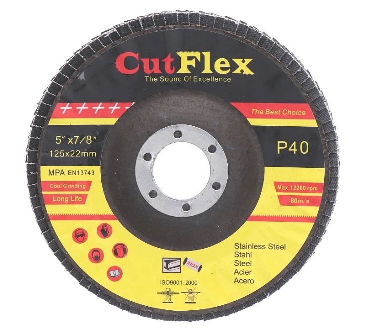 Brusný kotouč lamelový na ocel a nerez, 115x22,2mm