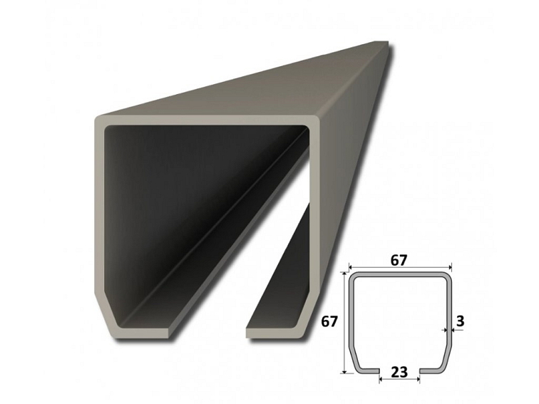 Nerezový vozík PICCOLO do profilu (68x68mm) pro samonosné brány do 200kg / otvor: 4,5m, nerez bez povrchové úpravy / AISI304