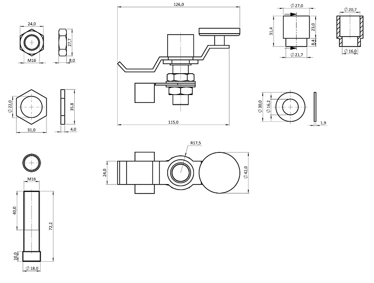 Magnetická zemnící svorka, 600A, síla: 60kg, neodymový