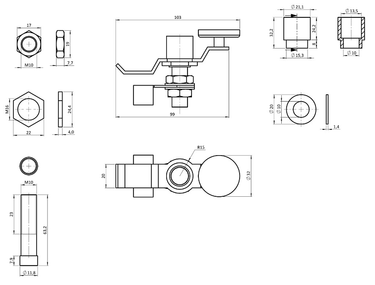Magnetická zemnící svorka, 200A, síla: 30kg, neodymový