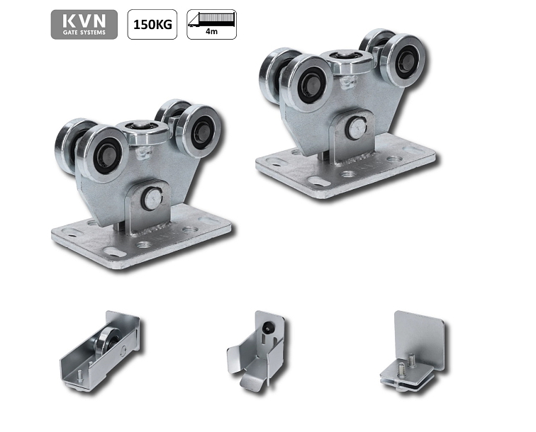 Set pro samonosný systém 60 x 60 x 4mm, 2x vozíky, 1x doraz, 1x náběhové kolečko