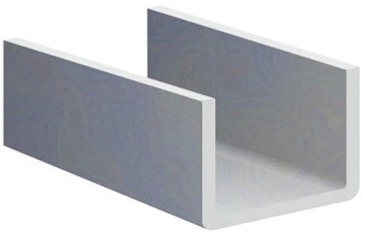 U profil délka=2000mm, 25x57x25x1,5mm, zinkovaný plech