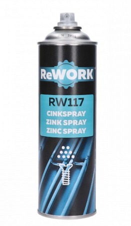Zinkový sprej 500ml. Odolný proti nárazu a dobre priľnavý, zvárateľný a prelakovateľný. Pri znovuzváraní sa nevytvárajú bubliny. Úzka tryska (strieka na šírku cca. 5cm). Rýchlo schne, teplotne stabilný do 650°C