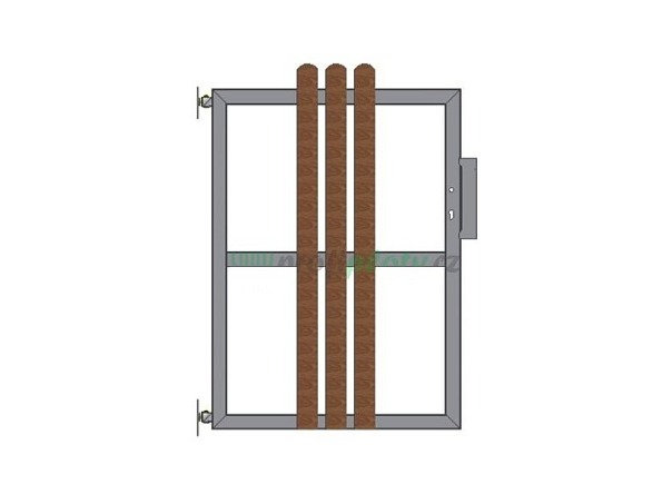 Branka pro dřevěnou výplň SVISLÝMI, přisazenými latěmi, pro montáž do zdiva