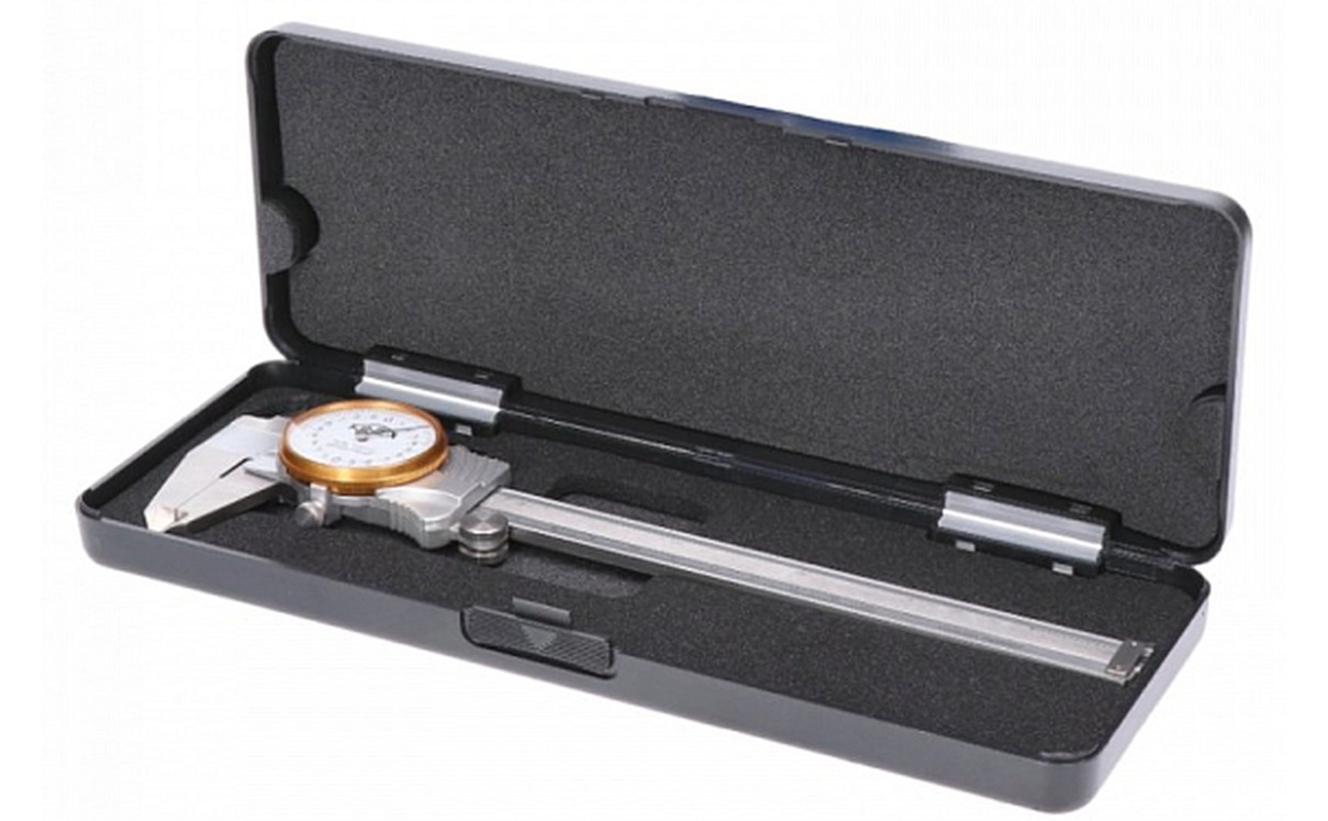 Posuvné měřítko s číselníkovým úchylkoměrem KINEX 150mm, 0,02mm, nárazuvzdorný, ČSN 25 1235, DIN 862