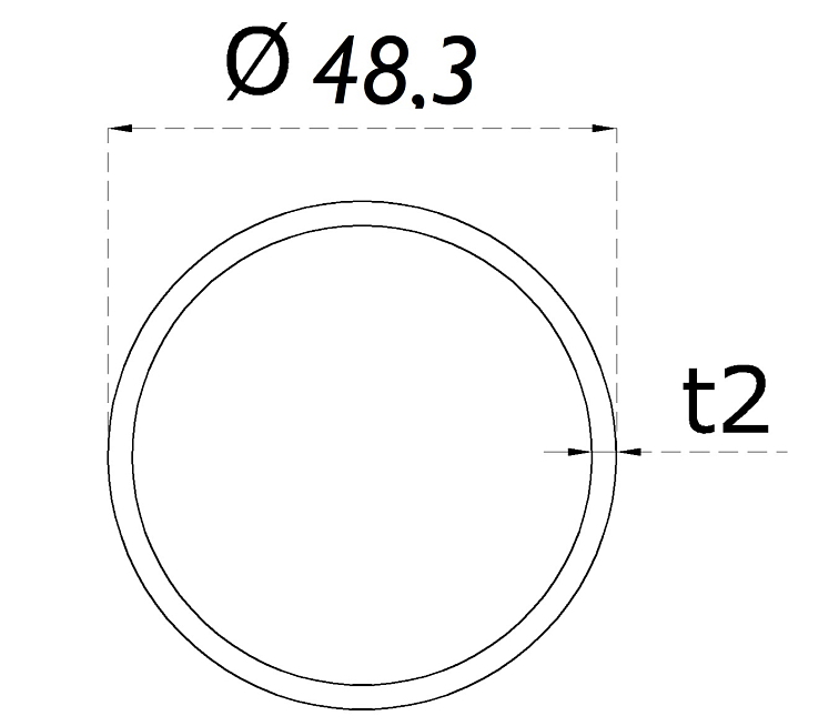 Trubka, průměr 48,3x2,0mm, broušená nerez K320/AISI304