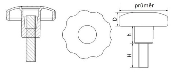 Ovládací šroub, odolný vůči povětrnostním vlivům, černý