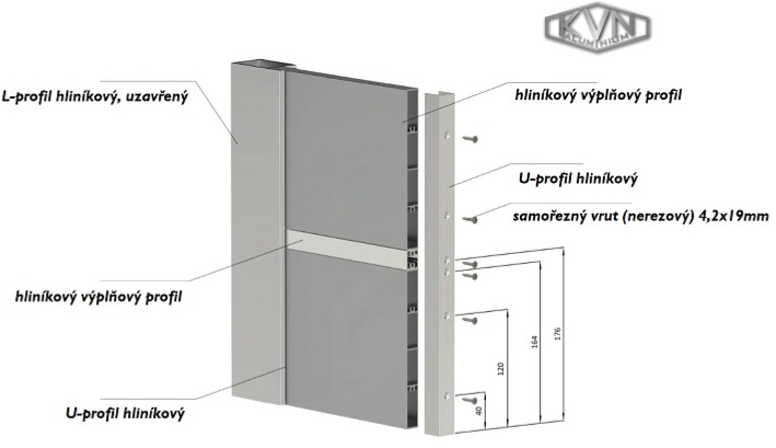 "L" profil dutý 40x55x75x3mm, materiál EN AW-6060 T66, přírodní hliník bez povrchové úpravy, délka 6m