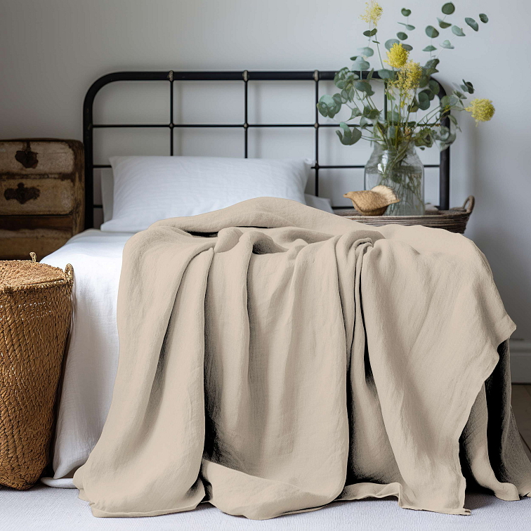 Mušelínový prehoz na posteľ Sand