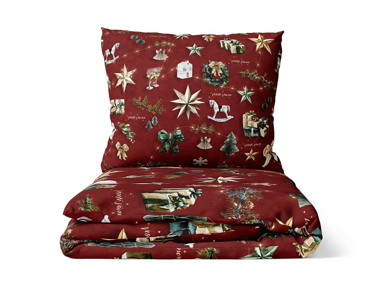 Bavlnené obliečky Kúzlo Vianoc - červené