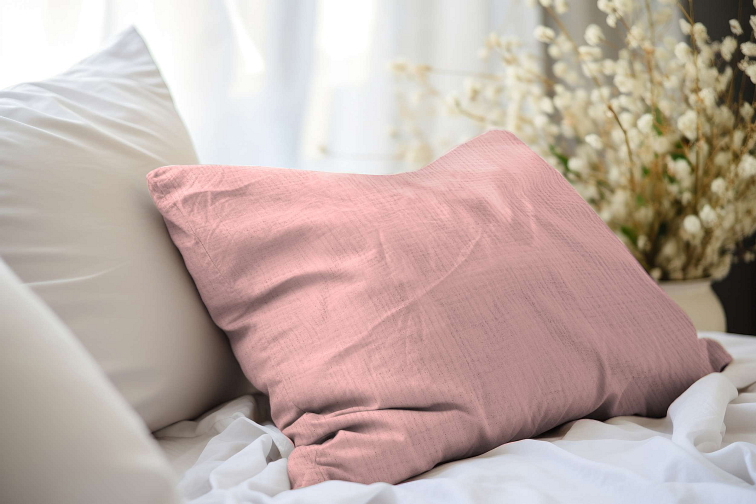 Mušelínová obliečka na vankúšik Salmon