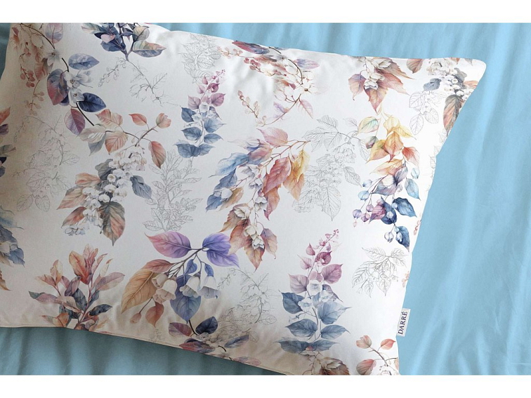 Bavlnené obliečky Kvetinový dotyk nebesky modré - duo