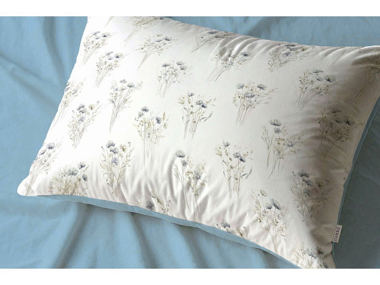 Bavlnené obliečky Nežné kvety nebesky modré - duo