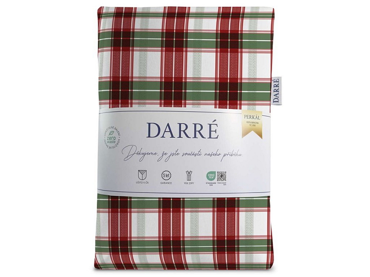 Bavlnené obliečky Kocka - červenozelené