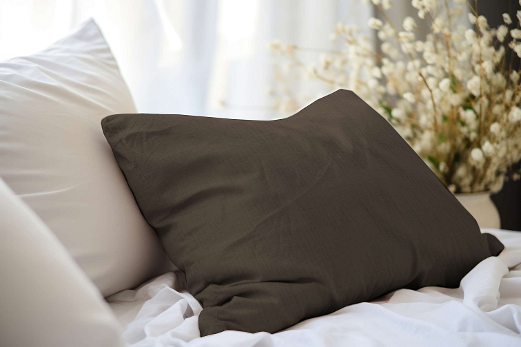 Mušelínová obliečka na vankúšik Chocolate