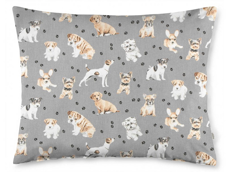 Bavlnené obliečky do postieľky Roztomilí psíci - šedé