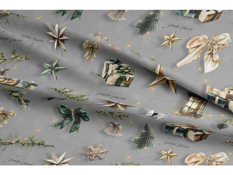 Bavlnené obliečky Kúzlo Vianoc - šedé