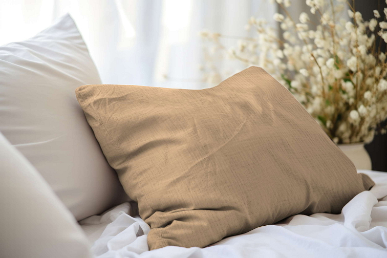 Mušelínová obliečka na vankúšik Light brown