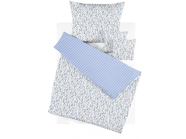 Bavlnené obliečky Borghese modré s pruhom