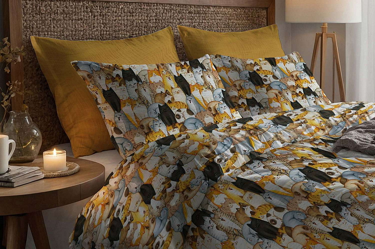 Krepové obliečky Mačky