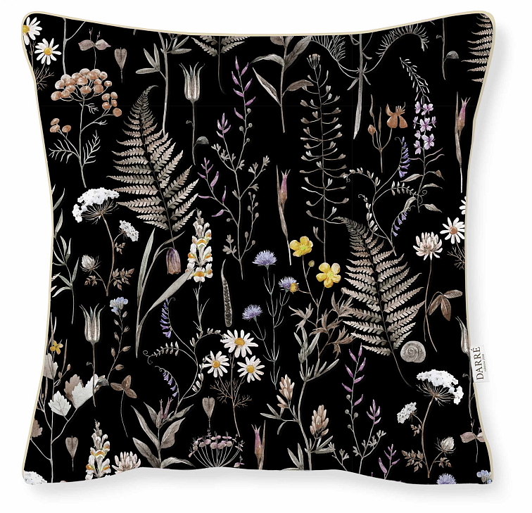 Obliečka na vankúš Dotyk prírody - čierna od Darré