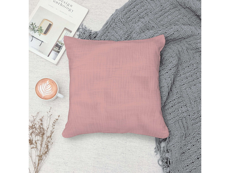 Mušelínová obliečka na vankúšik Salmon