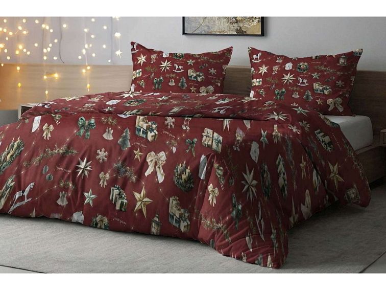 Bavlnené obliečky Kúzlo Vianoc - červené