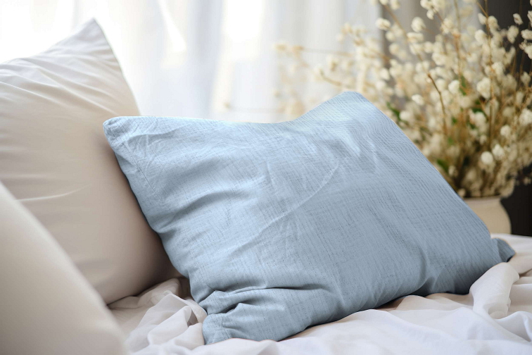 Mušelínová obliečka na vankúšik Sky blue