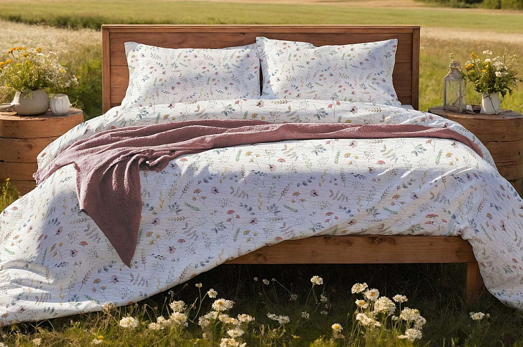 Krepové obliečky Farebný kvietok