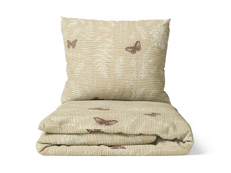 Krepové obliečky V papradiach - hnedobiela