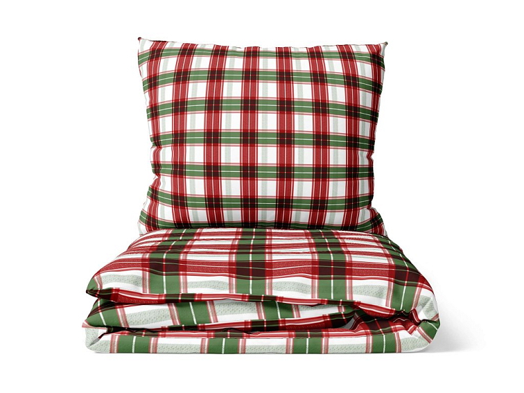 Bavlnené obliečky Kocka - červenozelené