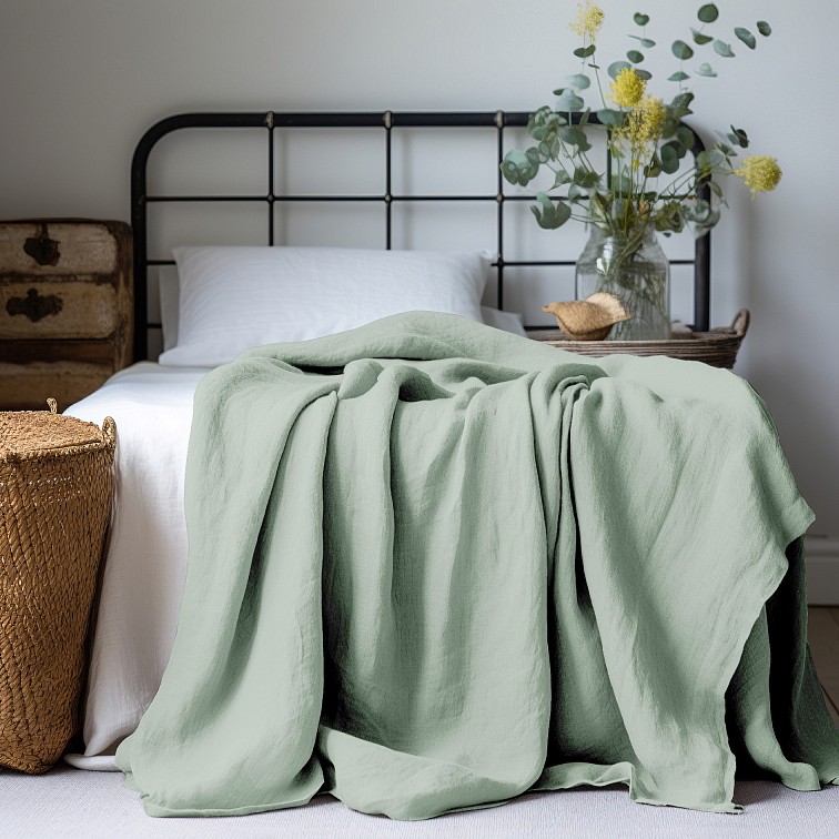 Mušelínový prehoz na posteľ Salvia