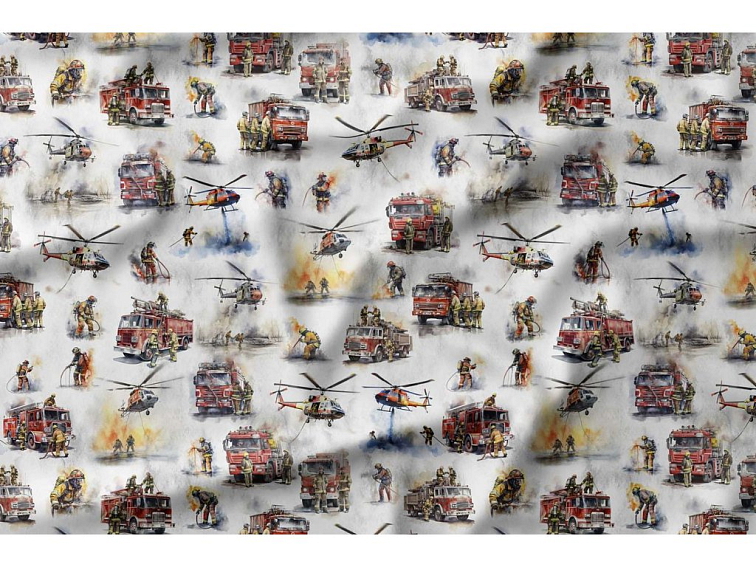 Bavlnené obliečky Hasiči zasahujú