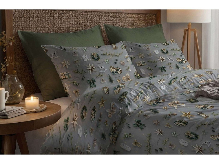 Bavlnené obliečky Kúzlo Vianoc - šedé