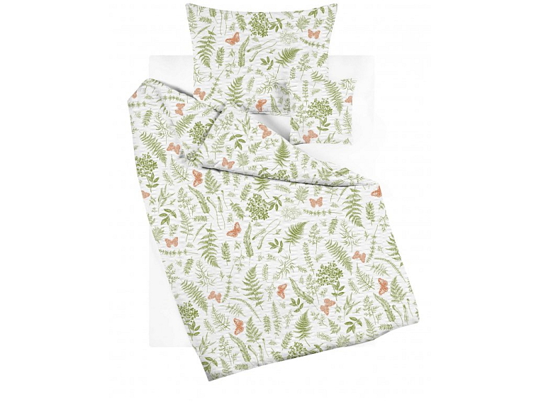 Krepové obliečky V papradiach - bielozelená