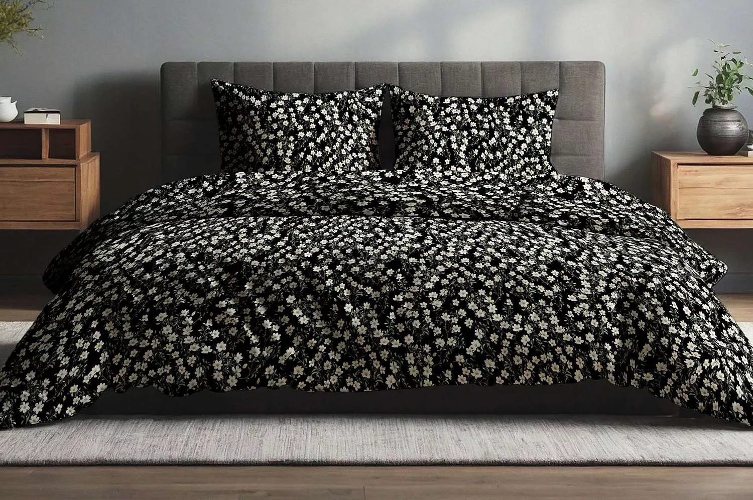 Bavlnené obliečky Polnočné kvety