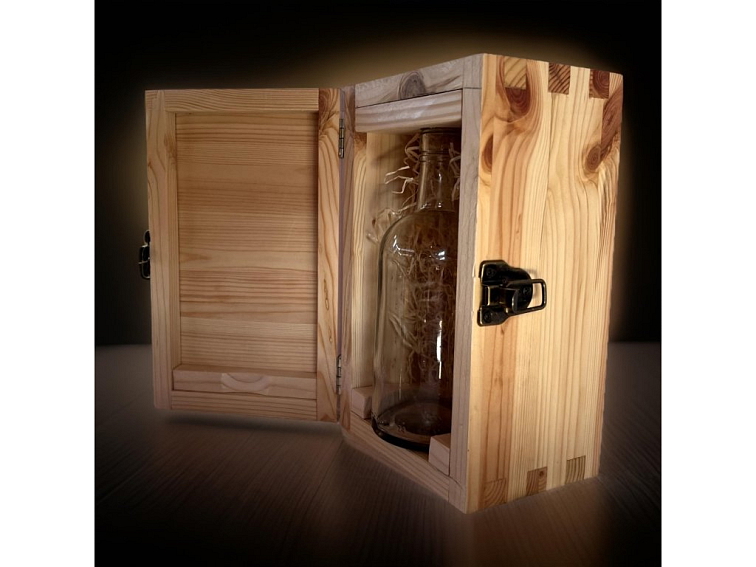 Drevená krabička pre 0,7l flašu