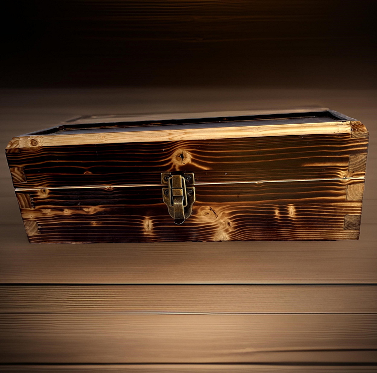 Darčeková bedňa na víno - tmavá