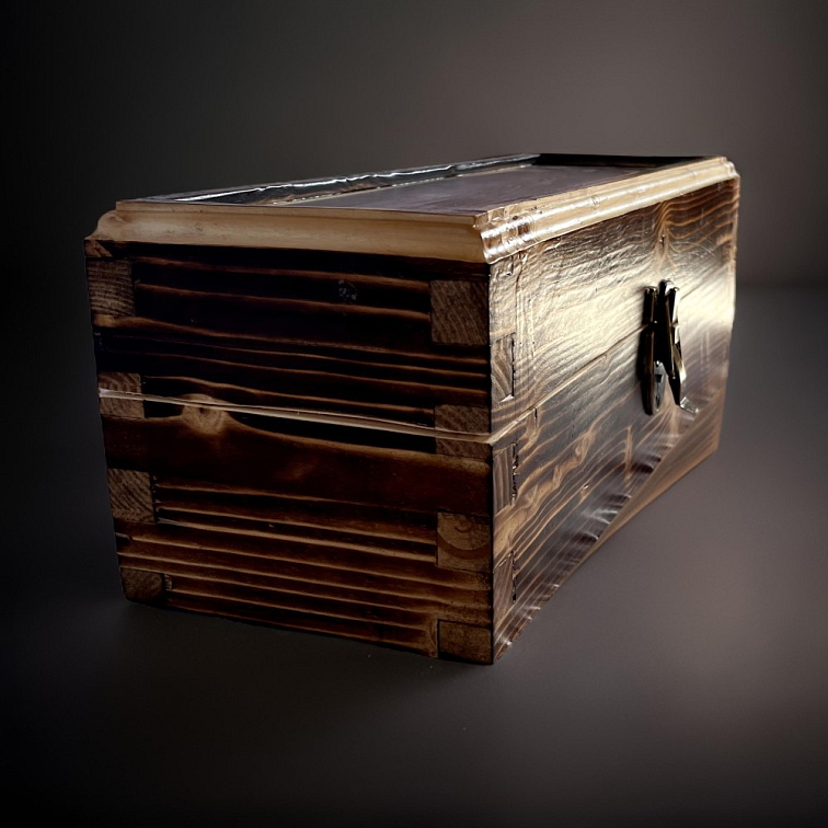 Darčeková bedňa na víno - tmavá