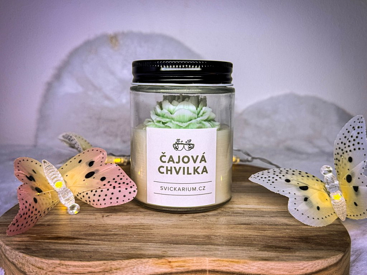Vonná svíčka ve skle - ČAJOVÁ CHVÍLE (190g)