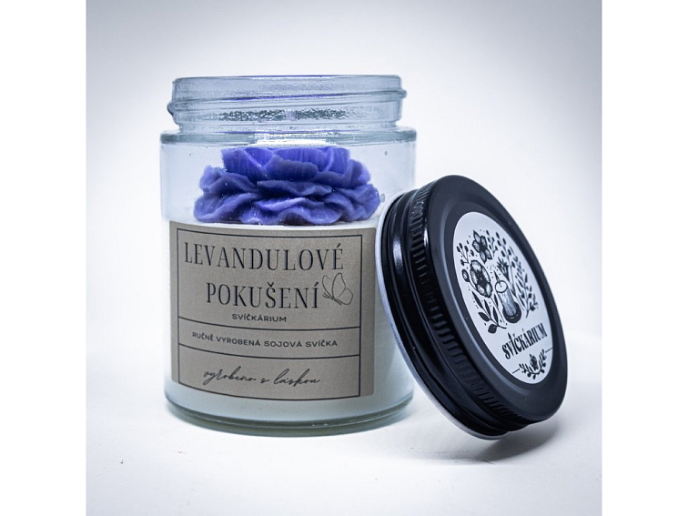 Vonná svíčka ve skle - LEVANDULOVÉ POKUŠENÍ (190g)