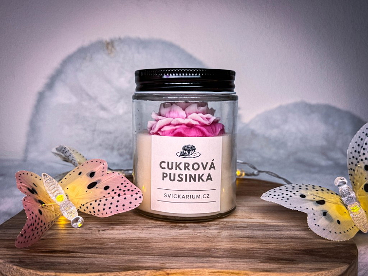 Vonná svíčka ve skle - CUKROVÁ PUSINKA (190g)